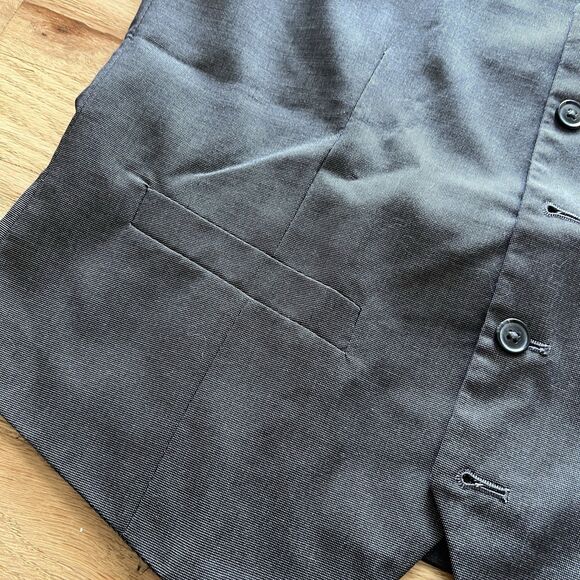 H&M Slim Fit Suit Vest Dark Grey Mens Size 38R Formal Wedding - Picture 2 of 8